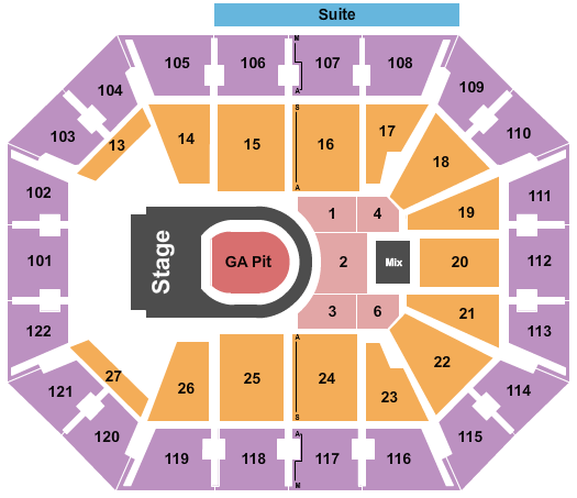 Mohegan Sun Arena Kane Brown Seating Chart